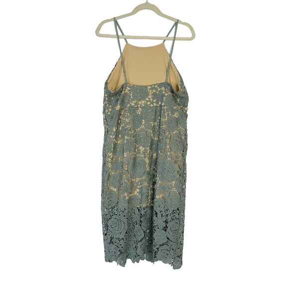 Romeo + Juliet Couture Sage Green Floral Sleeveless Sheath Lace Dress Size Large - Picture 2 of 6